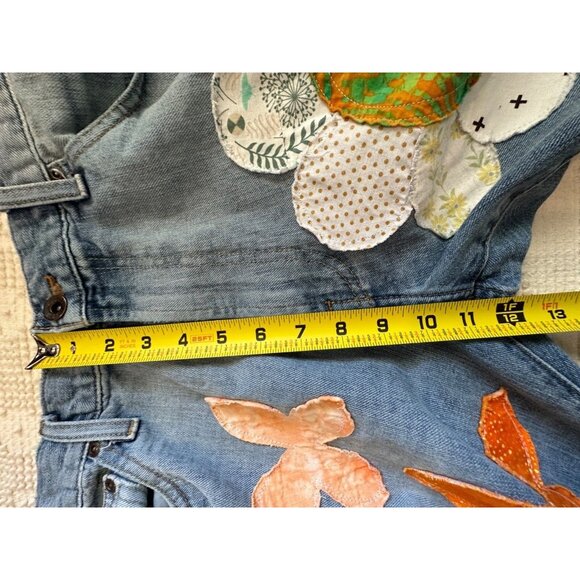 The Scrappy Camper Womens Jeans Sz XL FairyGrunge Boho Festival Upcycled Floral - Picture 14 of 16